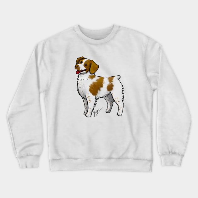Dog - Brittany Crewneck Sweatshirt by Jen's Dogs Custom Gifts and Designs
